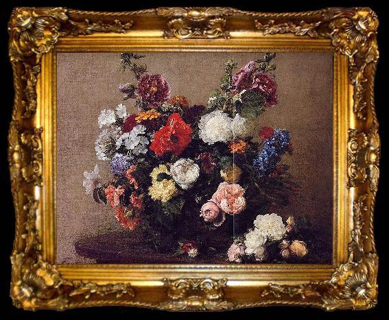 framed  Henri Fantin-Latour Henri Fantin-Latour Bouquet of Diverse Flowers, ta009-2